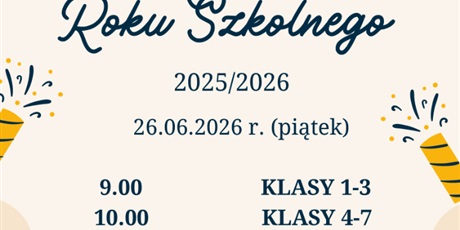 Zakończenie roku szkolnego 2025/2026