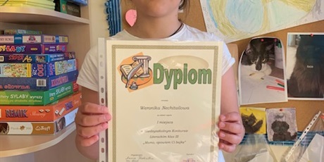 Zwyciężczyni Międzyszkolnego Konkursu Literacko-Plastycznego -Veronika z kl.3a